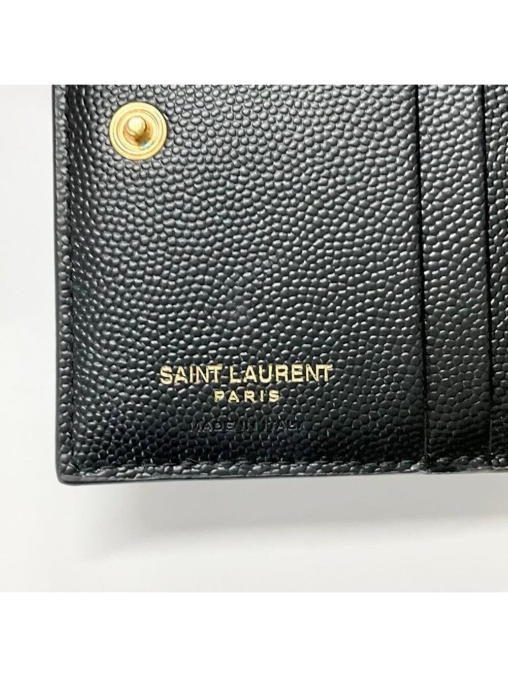Saint Laurent Leather 2 Parts Stitch YSL Logo Quilted Wallet - Picture 8 of 10
